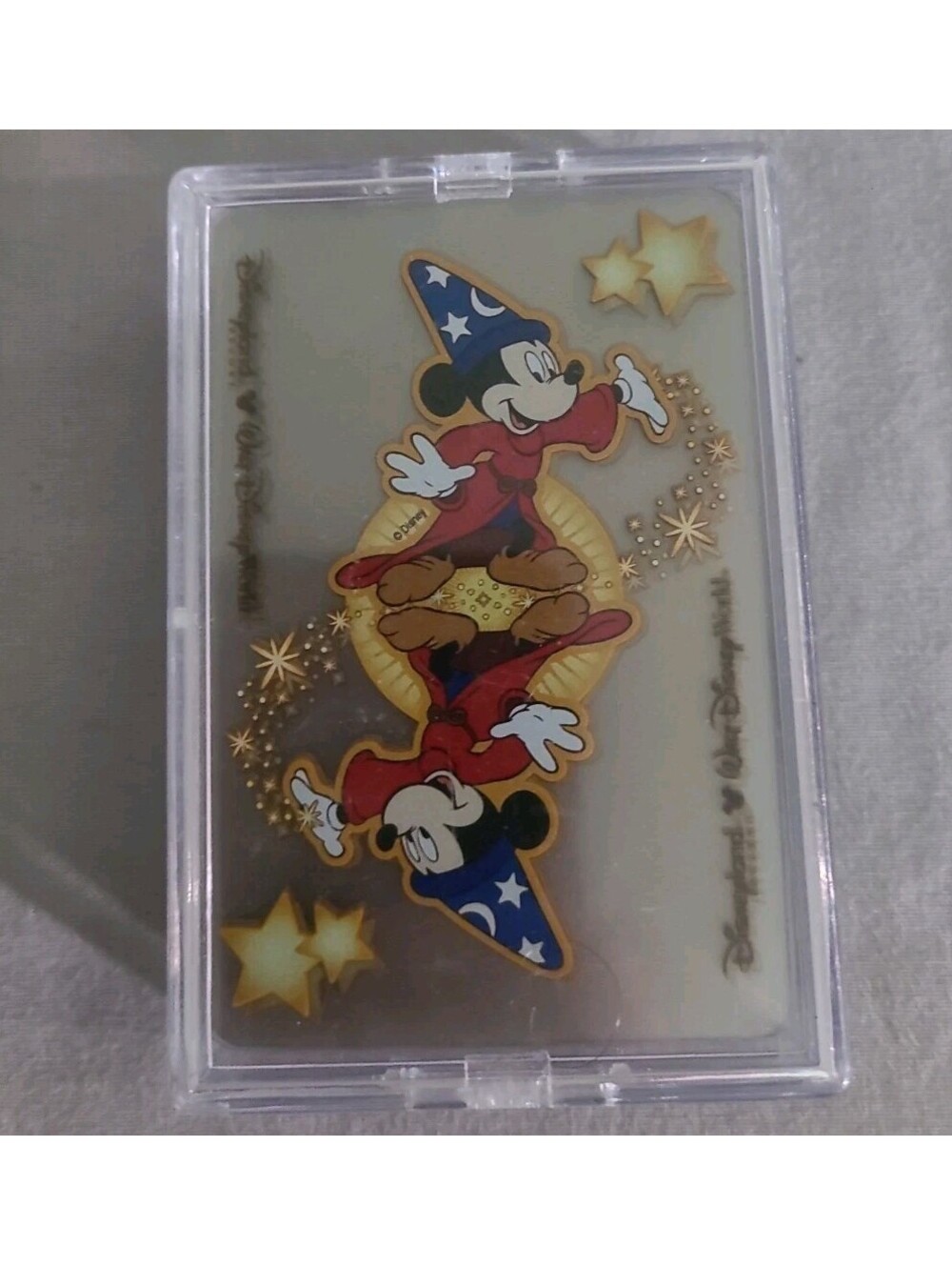 Disney Sorcerer Mickey Clear Plastic Playing Cards Deck Fantasia
